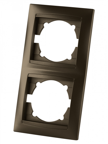 Рамка 2-х постовая вертикальная бронза "Лама" TDM фото 2