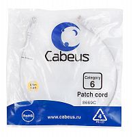Патч-корд кат.6 U/UTP неэкранир. 2хRJ45/8p8c PVC PC-UTP-RJ45-Cat.6-0.5m-WH 0.5м бел. Cabeus 8669c