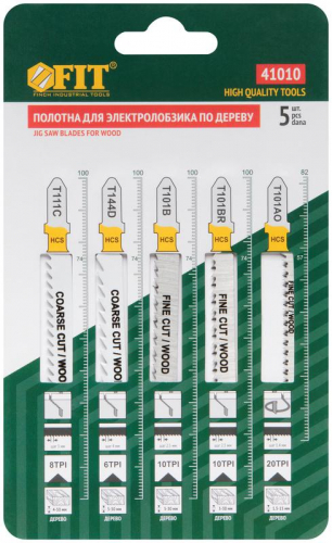 Набор полотен для электролобзика 5шт (T111C T144D T101B T101BR T101AO) FIT 41010 фото 2