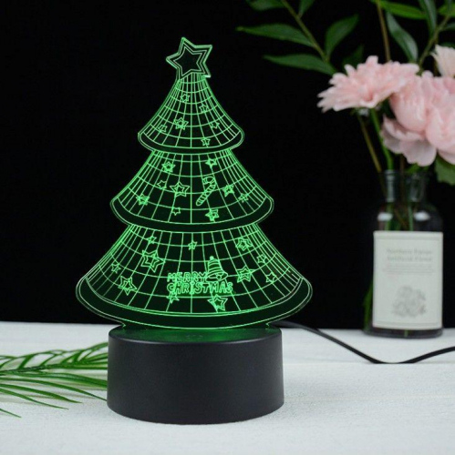 Светильник светодиодный настольный NL-406 "Елочка" 3Вт RGB USB ночник син. Camelion 14564 фото 3