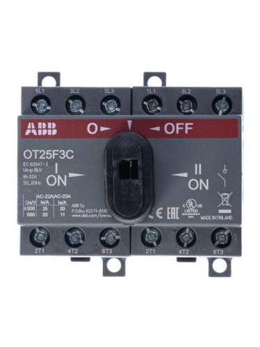 Рубильник реверсивный OT25F3C 25А (20А AC23) ABB 1SCA104863R1001 фото 2