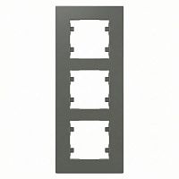 Рамка 3-м вертикальная Karea RIZZ дым. Makel 88050708