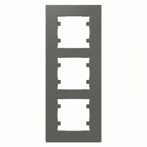 Рамка 3-м вертикальная Karea RIZZ дым. Makel 88050708