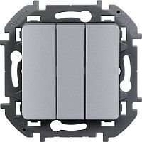 Выключатель 3-кл. Inspiria 20А IP20 250В 10AX механизм алюм. IEK 673642