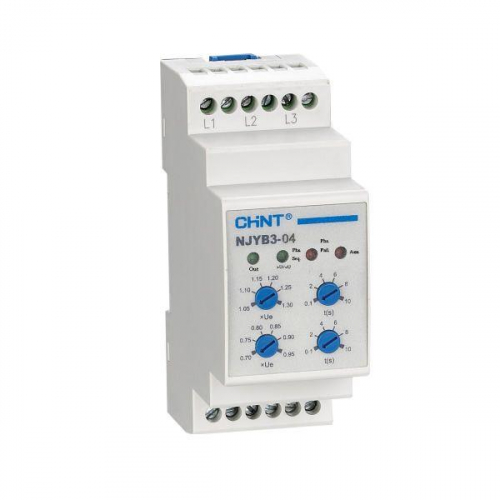 Реле контроля фаз NJYB3-8P (+PTC) 380В AC (R) CHINT 697041