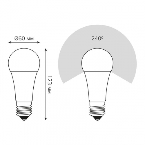 Лампа светодиодная Black 16Вт A60 грушевидная 4100К нейтр. бел. E27 1520лм GAUSS 102502216 фото 5
