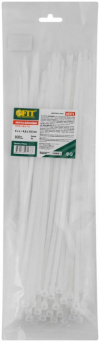 Хомут для проводов 4.8х300мм нейлон. бел. (уп.100шт) FIT 60376 фото 3