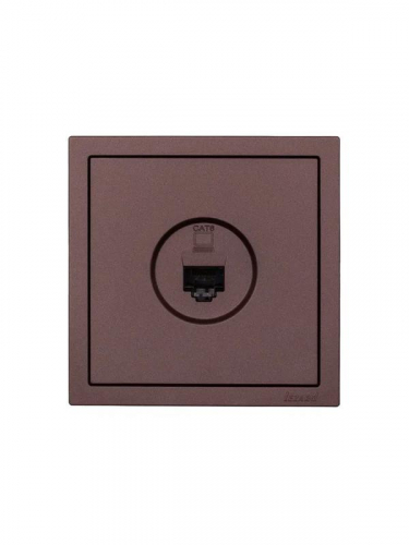 Розетка компьютерная 1-м СП ZIMA IP20 механизм шоколад LEZARD 704-7388-140 фото 3