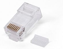 Коннектор RJ-45, 5E кат., со вставкой, 8p8c, 30 мкм, универсальный, для одножильного и многожильного кабеля, уп/100 шт Filum FL-NA-PLUG5E-3