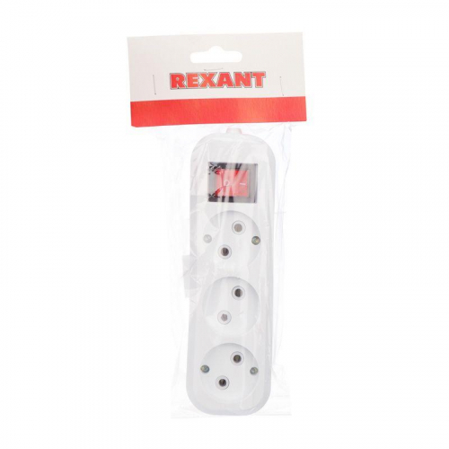 Колодка удлинителя 3-м без заземл. с кнопкой Rexant 11-8705 фото 6