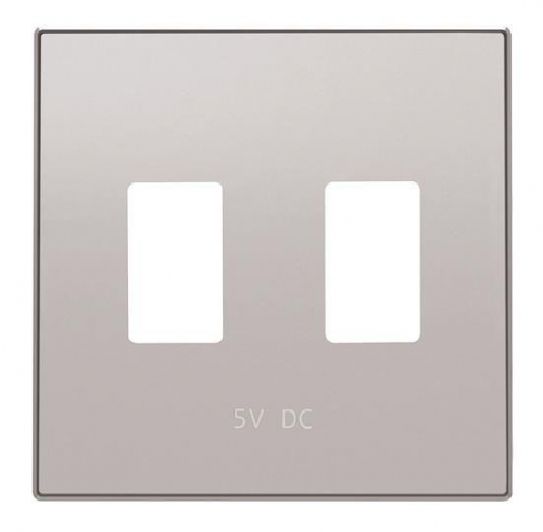 Накладка для механизма 2хUSB зарядного устройства SKY серебр. алюм. ABB 2CLA858530A1301