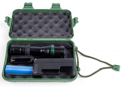 Фонарь аккумуляторный E142 CREE 3Вт фокус 3 режима 220В пластик. черн. (бокс) Ultraflash 12187 фото 16