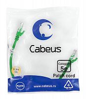Патч-корд U/UTP кат.5E PC-UTP-RJ45-Cat.5e-0.3m-GN 2xRJ45/8p8c неэкранир. PVC 0.3м зел. Cabeus 7659c