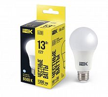 Лампа светодиодная A60 13Вт грушевидная 230В 6500К E27 IEK LLE-A60-13-230-65-E27