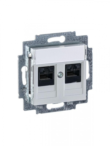 Розетка информационная Levit двойная 2хRJ45 кат. 5e сер. ABB 2CHH295118A6016 фото 3