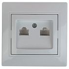 Розетка компьютерная 2-м СП Plano 1-304-01 RJ45 бел. Intro Б0043241