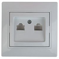 Розетка компьютерная 2-м СП Plano 1-304-01 RJ45 бел. Intro Б0043241