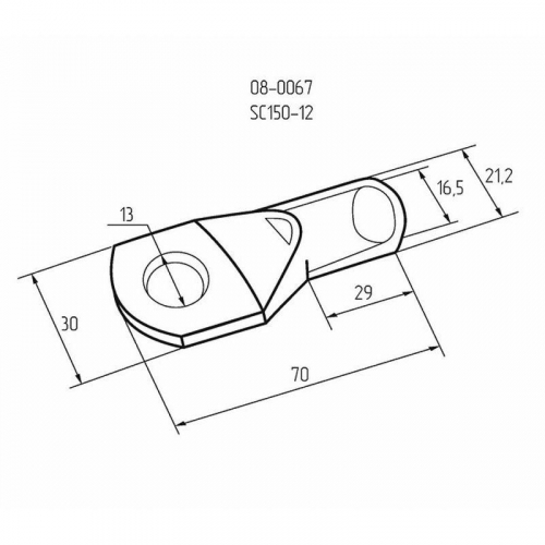 Наконечник кольцевой ТМЛ DIN 150-12 НК d13мм 150кв.мм (уп.25шт) Rexant 08-0067 фото 2