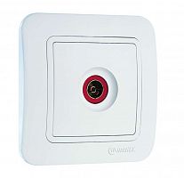 Розетка телевизионная TV 1-м СП Lillium 16А IP20 бел./бел. Makel 70007