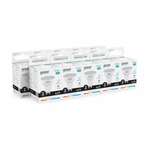 Лампа светодиодная Elementary 5.5Вт MR16 софит 4100К нейтр. бел. GU10 450лм GAUSS 13626 фото 6