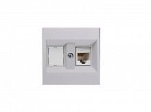 Розетка компьютерная 2-м СП Karea 16А IP20 RJ45 кат.5 механизм сереб. Makel 57065035