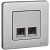 Розетка компьютерная 2-м Inspiria RJ45 кат.6 UTP механизм алюм. IEK 673842