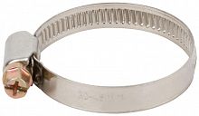 Хомут обжимной (нержавеющая сталь со сваркой) 30-45мм FIT 64283