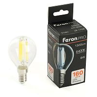 Лампа светодиодная LB-1708 8Вт G45 шар прозрачная 6400К E14 1320лм 175-265В FERON 51261