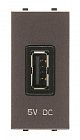 Механизм USB зарядного устройства 1М 750мА Zenit антрацит ABB 2CLA218500N1801