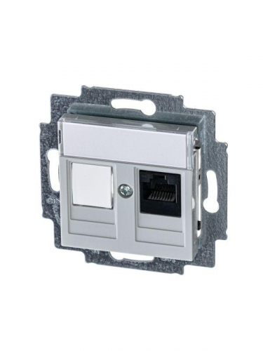 Розетка информационная Levit RJ45 кат. 5e и заглушка сер. ABB 2CHH295117A6016