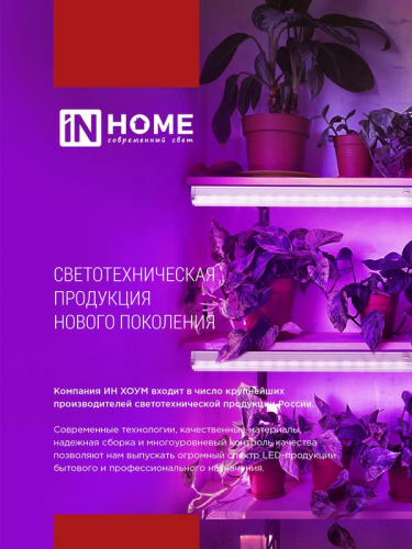 Светильник светодиодный СПБ-Т5-ФИТО 20Вт 230В 1170мм IN HOME 4690612033112 фото 8
