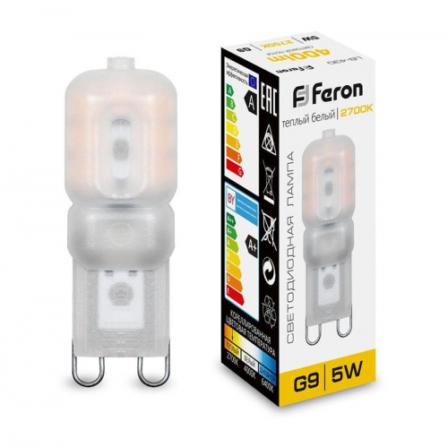 Лампа светодиодная LB-430 5Вт JCD9 2700К G9 230В FERON 25636