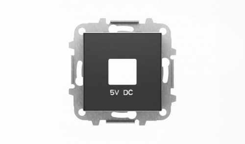 Накладка для механизмов зарядного устройства USB арт.8185 SKY черн. бархат ABB 2CLA858500A1501