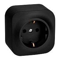 Розетка 1-м ОП Quteo 16А IP20 2P+E с заземл. без защ. шторок черн. матов. IEK 782472