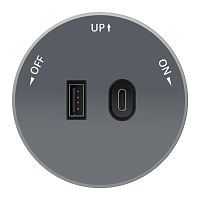 Розетка MultiTrack с 2-мя заряд. устройствами USB тип A+C 18Вт 5В/3А графит SE MTK13003G