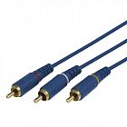 Шнур 3х3 RCA 3м син. gold Rexant 17-0204-1