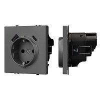 Розетка 3-м СП SCT-NOBE-MUAC-SFPL-GR 16А IP20 230В с USB зарядкой механизм Arlight 054287
