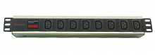 Блок розеток для 19дюймовых шкафов; 8 розеток IEC60320 С13; амперметр DKC R519IEC8AMC14