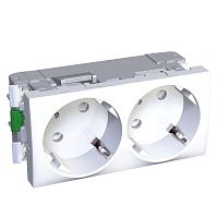 Розетка 2-м СП 4мод. Altira 45 16А IP20 2P+E защ. шторки бел. R9003 SchE ALB44252