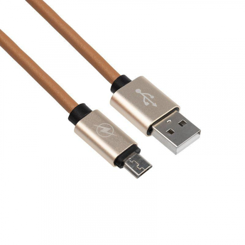 Кабель USB micro USB эко-кожа 1м корич. Rexant 18-4231 фото 2