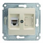 Механизм с панелью двойн. комп. розетки (1шт Cat 5) Makel 30010035