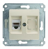 Механизм с панелью двойн. комп. розетки (1шт Cat 5) Makel 30010035