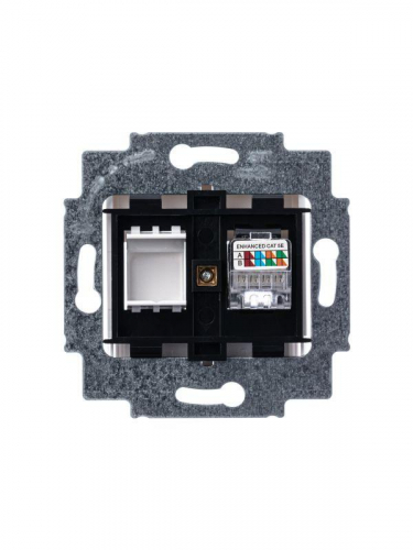 Розетка компьютерная Levit RJ45 кат.5E с заглушкой бел. ABB 2CHH295117A6003 фото 2